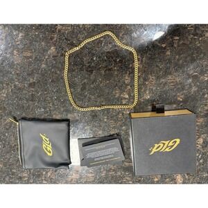 GLD Gold Tone Cuban Link Chain 20" w/ Box & Lifetime Guarantee Hip Hop Necklace